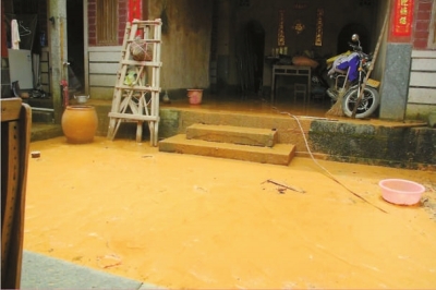 庭院內堆積著10厘米厚的泥土。